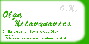 olga milovanovics business card